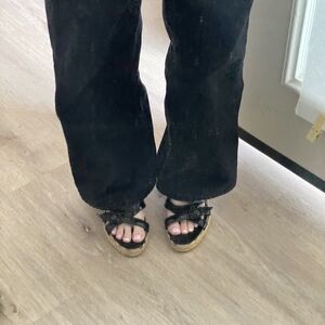 Burberry Women's Black Espadrille Wedges